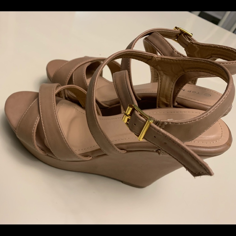 Top Moda nude wedges